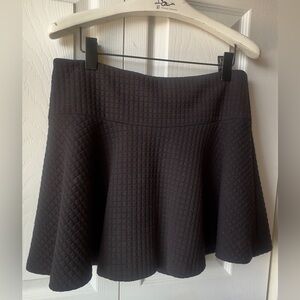 Alice + Olivia Black Quilted Skater Mini Skirt